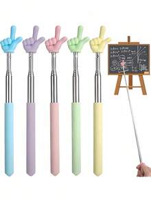 Telescopic Back Scratcher, Also Suitable As Classroom Telescopic Pointer, Retractable Pointing Stick, Collapsible Back Scratcher, Adult, Elderly, Pet Applicable Scratching Massage Tool, Easy To Carry For Home Use, Reading Aid Telescopic Product, Birthday Gift - Multicolor - View 5