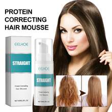Straightening & Repair Hair Mousse With Collagen - Smoothens Frizz & Repairs Damage, Hydrates & Nourishes Dry Hair For Silky, Shiny & Manageable Locks