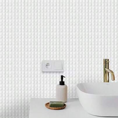 Self-Adhesive Waterproof Mosaic Textured Vinyl DIY Wallpaper, Tile Backsplash, Small Square Peel And Stick Tiles, Home Decor, Tile Stickers, Removable Wall Panels, Wallpaper, Spring Decorations, Refresh Your Home, Rama Decorative Stickers, Birthday & Graduation Gifts