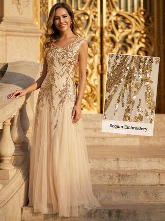 Robe de soirée de luxe à manches courtes pour la mère de la mariée ou les événements du soir