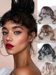 Synthetic Curly Bangs Clip-In Hair Extension Fringe False Hairpiece Women Clip In Front Hair Bangs - Multicolor - View 2