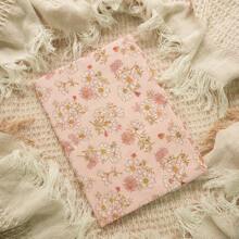 1个A5/A6粉色菊花图案笔记本保护套，笔记本保护套，杂志保护套，办公用品，返校用品