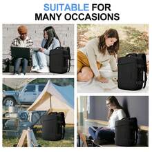 40L Expandable Travel Backpack, Unisex Carry-On Luggage Backpack With USB Charging Port And Anti-Theft Pocket, 17" Waterproof Business Laptop Backpack For Weekend Travel, Commute And School Travel Bag - Black - View 6