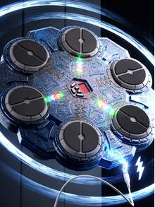 音乐拳击机儿童运动健身玩具 - 智能音乐 6 键拳击靶，壁挂式可充电蓝牙炫酷灯光动态音乐拳击，儿童感官训练反应速度节奏运动器材，速度可调，成人男女反应能力训练办公室健身趣味器材，拳击玩具，儿童拳击机，非常适合万圣节、圣诞节、复活节和生日。 - 6鍵拳擊靶 - 查看 9