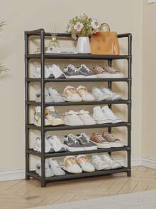 1 pieza Estantería para zapatos de 6 niveles de gran capacidad, fácil de montar y ahorra espacio, adecuada para el hogar, alquiler, ideas de regalo de Navidad - Multicolor - Ver 9