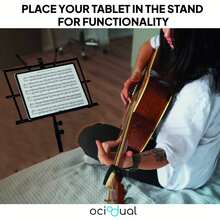 OcioDual Dostawa w ciągu 24/48 godzin. Stojak na nuty, statyw, stojak na nuty, przenośny stojak, składany stojak na nuty z torbą transportową, orkiestra, Faristol, regulowana wysokość, rozkładany, stojak na książki - Czarne - Zobacz 5