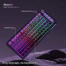 134键PBT双色注塑键帽套装，渐变紫色，OEM高度，高品质，兼容MX轴，适用于60/65/75/87/98/104/108键机械键盘 - 紫色 - 查看 7