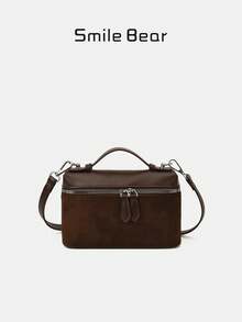 新款哑光拼接迷你手提包斜挎包手机袋，时尚工作包 - 彩色 - 查看 3