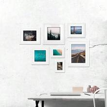 Juego de 5 marcos de fotos, imgenes de exhibicin, marcos de fotos de galera de pared 12. 17.78 5x7 pulgNegro - 12.7 x 17.78 cm (5x7 pulg)-Blanco - Ver 7