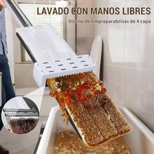 Trapeador Microfibra, Trapeador Hmedo y Domstico, Mop Trapeador, con 4 Paos de Limpieza y Clips de Fijacin, Mopa para Limpieza Desuelo, para el Bao, la Cocina, la Oficina y VentanaA - A - Ver 6