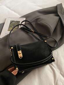 2025 Winter New Collection French Retro Box Bag For Women, Niche And High-End Commuter Shoulder Bag, Versatile Casual Crossbody Bag - Black - View 6