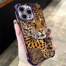 1pcs Leopard Print Phone Case Compatible with Apple Phone17ProMax 16 15 14Plus 11 12 13 ProMax Antidrop Phone Case Camera Protection Phone Case Vintage Personality Popular Stunning Fashion Can Be Given To Friends Can Be Given To A Lover - Morado - Ver 3