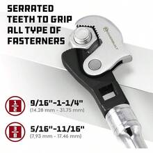 Powerbuilt Juego de 2 llaves de cuervo con resorte ajustable tamaño automático universal autoajustable agarre eléctrico llave rápida 240274 - Plateado - Ver 2