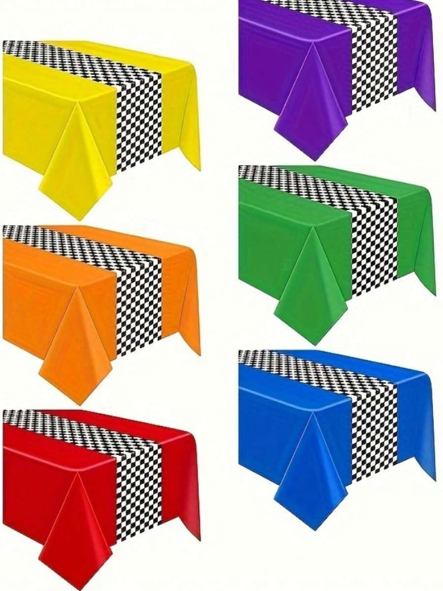 1 قطعة من لوازم حفلة عيد ميلاد بموضوع السيارات، ديكورات حفلة السباق، مفرش طاولة بتصميم الطريق، جدول سباق كطاولة ممر، مفرش طاولة حفلة عيد ميلاد بموضوع السيارات، 54 * 108 بوصة (ألوان زاهية)