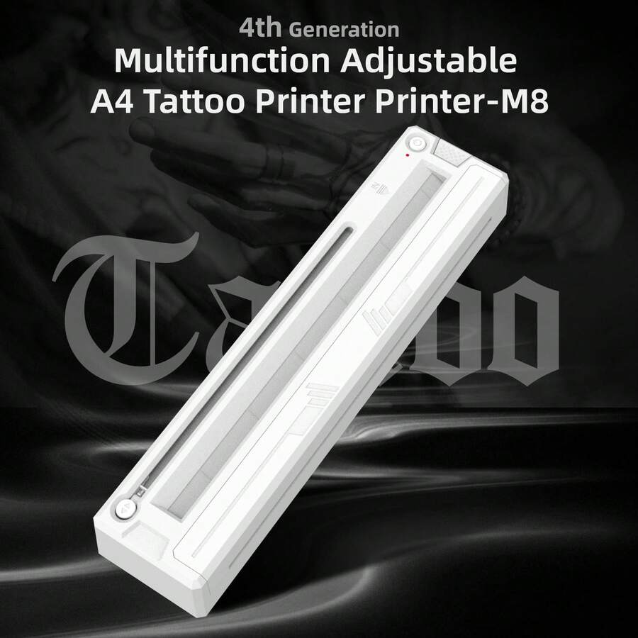 MAIBAFANG The M8 Portable Tattoo Stencil Printer Is A Specialized Tattoo Printer That Comes With 6 Sheets Of Tattoo Transfer Paper And 6 Sheets Of A4 Thermal Paper. It Is Suitable For Both Tattoo Artists And Beginners And Is Compatible With Mobile Phones, Tablets, And PCs. Ideal For Home Use. - 白色 - 查看 1
