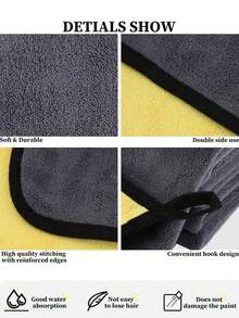 Yellow Microfiber Car Cleaning Towels - Multi-Set Options (1-10pcs), 30*30/30*60cm, Super Soft Thick Quick-Dry, Non-Shedding Rags For Auto Detailing & Household Use - Multicolor - View 3