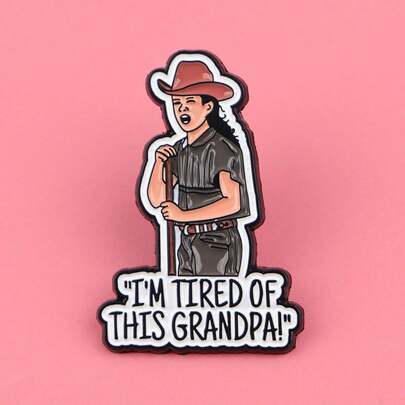 S I'M TIRED OF THIS GRANDPA Enamel Pin Lapel Pins Badges On Backpack Women's Brooch Clothes Gift Jewelry Fashion Accessories