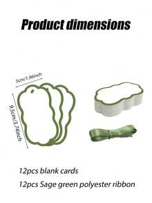 12/24/48张空白姓名卡，9.5*5厘米桌卡套装，独特设计，配同色缎带，是婚礼、派对、活动的理想姓名标签和席位卡。 - 彩色 - 查看 8