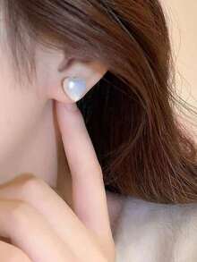3 Pairs Retro Minimalist Elegant Faux Pearl Stud Earrings Set, Chic Lightweight Earrings Suitable For Women's Daily And Holiday Wear - 多色 3 - 查看 8