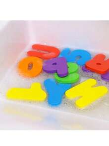 36 letras y números de espuma suave ABC 123 para baño, juguetes de aprendizaje temprano de letras de espuma para bebés - Multicolor - Ver 7