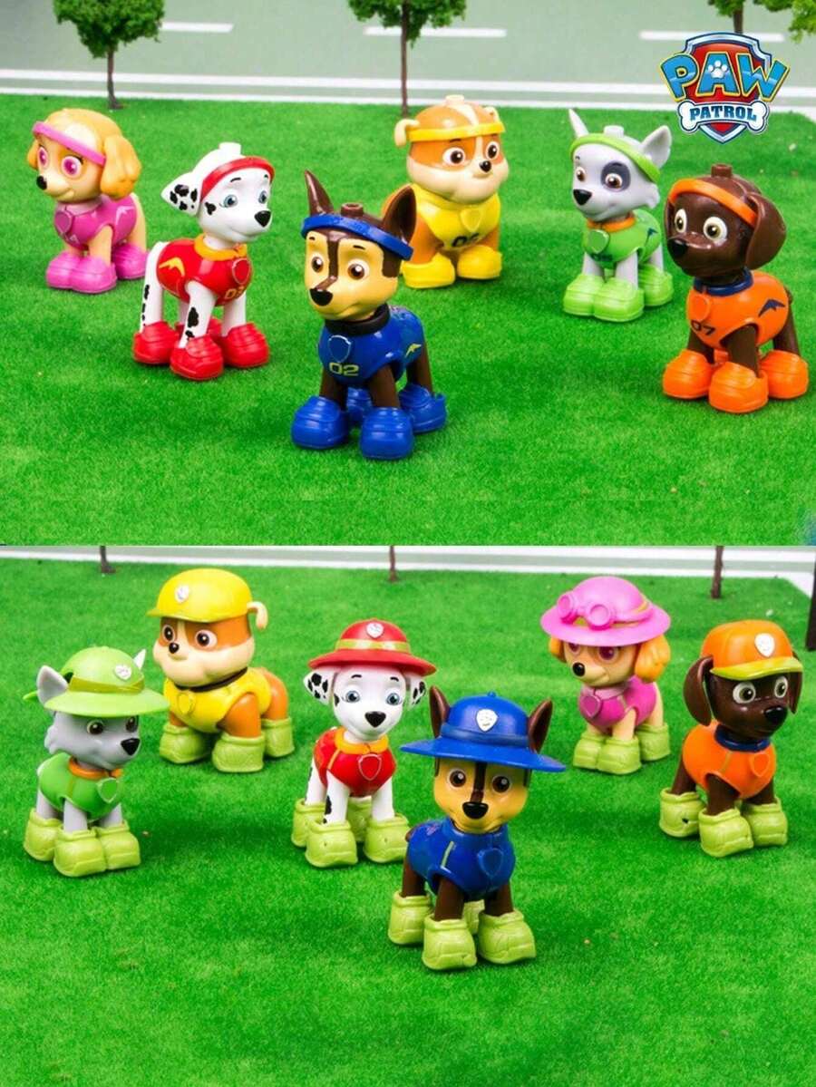 Paw Patrol 1件，汪汪队立大功系列角色室内装饰摆件，收集可爱卡通迷你桌面配件，爱心收藏派对用品，情人节，感恩节，节日派对礼物，生日礼物（款式随机） - 彩色 - 查看 1