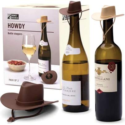 Silicone Wine Stopper/Fun Sombrero Shaped Cap Seals Bottle And Keeps Wine Fresh/Cute Wine Accessories/ Kitchen Gadgets/El Corko Bottle Stopper By Monkey Business/Silicone Red Wine Stopper In The Shape Of A Cowboy Hat/Improve The Taste Of Life