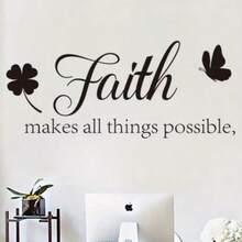 1/3pcs Motivational English Letter Wall Stickers, Butterfly & Clover Pattern, Self-Adhesive PVC Material, Suitable For Bedroom, Living Room, Study And Other Home Decor, Butterfly Decor - Black - View 4