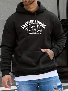 Sudadera con Capucha Nueva Primavera y Otoño Sudadera Estampada - Negro - Ver 6