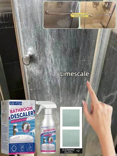 Hard Water Stain Removal Kit: Effectively Removes Stains From Showers, Bathtubs, Glass, Toilets, And Tiles - Low Odor, Natural, Fragrance-Free