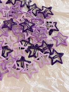 20个紫色金属星星发夹，时尚迷你发卡，Y2K可爱装饰发饰，适合日常佩戴，女生/女孩校园发饰 - 适合派对，多巴胺色彩缤纷派对主角随机颜色组合混合套装爪夹发夹发卡，发卡，发夹，发卡，校园用品，大学 - 紫色 - 查看 6
