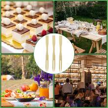 100/200/300pcs Appetizer Bamboo Skewers, Toothpicks, Cocktail Sticks, Snack Skewers, Natural Wooden Sticks, Suitable For Fruit, Cooked Food - Mini Food Skewers, Party Supplies For New Year, Ramadan, Wedding, Birthday - Multicolor - View 11