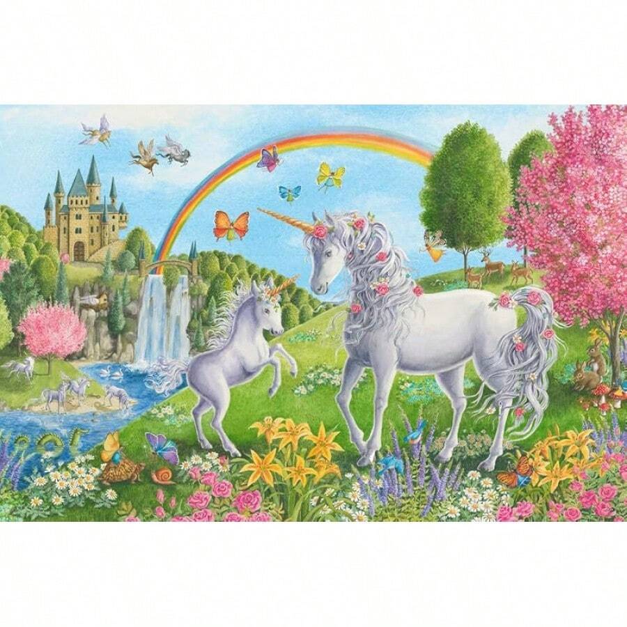 Ravensburger 3078 Rompecabezas Entrando en el Espacio – Puzzles de Piso de 24 Piezas para niños, Multicolor - Unicornios Prancing - Ver 1