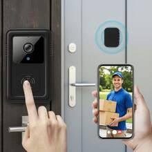 400mAh batterikapacitet Smart videodörrklocka med kamera, HD-kamera, vidvinkelobjektiv, smart röstintercom, Wi-Fi, inbyggd högtalare, tvåvägs röstintercom, realtidsavisering, appkontroll