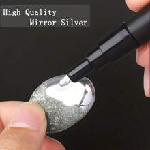 Chrome Plated Marker Pen, High Gloss Mirror Paint Pen, Metal Pen, Repair Model Coloring Graffiti Pen, Silver/Gold | Chrome Mirror Effect Marker, High Luster, Mirror Silver, Metallic Finish - Quick Dry Waterproof Long-Lasting Colorfast, Suitable For Cards, Posters, Mugs, Ceramic And Glass Crafts | Multi-Surface Usable, DIY Creation, Handicraft Essential - Craft Supplies, DIY Gold Handicraft Supplies - Multicolor - View 14