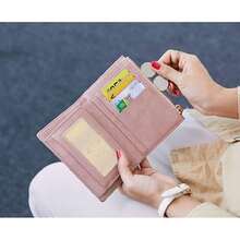 Cartera Mujer Pequeño, Corto Billeteras de Piel con Cremallera, Mini Monedero Bifold para Tarjetas, Tarjetero Moda de Gran Capacidad Regalos para Chicas y Mujeres,36701515 - Rosa Fucsia - Ver 2