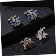 Gemelos Abeja Diamante gemelos de gata corbatas para hombre corbatas aqua para hombres reloj de hombre anillos hombre camisas gemelos trajes gemelos rojo - 2 x 1,5 cm x 3 unidades - Ver 4