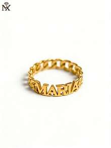 定制字母组合戒指，个性化极简文字戒指，精致不锈钢叠戴戒指，适合作为礼物送给朋友、家人，生日、周年纪念日、节日、通勤、派对、度假，金色、时尚、复古、极简、男女皆宜、休闲、可爱、定制、个性化、独特，送给他的理想礼物！