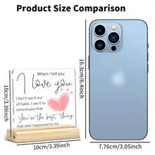 1pc Romantic Gift For Women "I Love You This Much" - Acrylic Stick Figure Desk Sign For Valentine's Day Decor | Best Birthday Present, Room Decor Aesthetic, Bedroom Home Decoration, Girlfriend, Wife & Anniversary - Multicolor - View 2