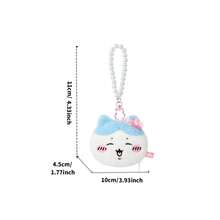Miniso Chiikawa Series Hachiware Plush Coin Purse Accessory - Soft Plush Material Pearl Chain & Cherry Blossom Decoration Bag/Portable Coin Storage Accessory(1 PC) - Baby Blue - View 5