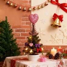 Valentines Heart Tree Topper With Spring Tree Top Ornaments For Home Wedding Holiday Party - Pink - View 2