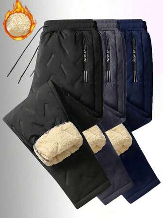 Herrbyxor med tjock design, moderiktiga och mångsidiga vinterbyxor. En utmärkt present till make, pojkvän eller partner.