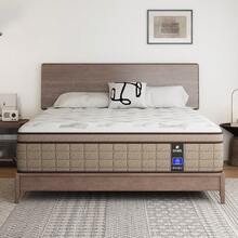 12"/14" Queen Mattres Twin Full Queen King Size Bed Mattress In A Box, Hybrid Pocket Spring Breathable Cotton Layer Mattress For Motion Isolation & Silent Sleep, Lumbar Support & Pressure Relief, Medium Firm - 12in Beige - 查看 1