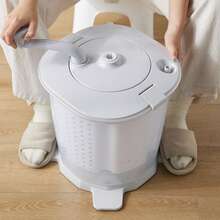 Mini Apartment-Size Hand Crank Washing Machine, All-In-One Washer & Spinner For Dorm, RV & Tiny Home – Ideal For Student Life & Minimalist Living - trắng - Xem 1