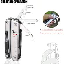 ROXON S803E Flash Multitool con 20 funciones que incluyen alicates fuertes varilla de pedernal y cuchillas bloqueables de tamaño completo para herramienta de supervivencia esencial para exteriores - Gris - Ver 5