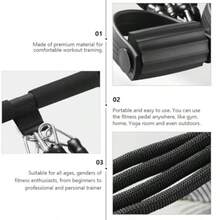 Didiseaon Juego de Bandas de Resistencia para Pedales Cuerda para Tirar Pedales para Yoga y Fitness 4 Tubos Material Ecológico Duradero Portátil para Entrenamiento Casa y Exteriores - Negro - Ver 4