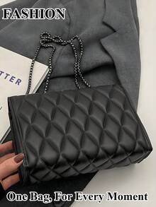 [US-Based Shipping]New High-Quality Fashionable Chic Shoulder Small Square Bag With Chain Strap Crossbody Bag, Casual PU Leather Solid Color Quilted Evening Bag, Lightweight Office Commuter Handbag & Purse, Outdoor Travel Vacation Mobile Phone Coin Wallet,Pumpkin,Autumn,Halloween,Fall,Christmas,Thanksgiving,Festival,Cyber Monday,Holiday,Gift,New Year,Snow,Winter,Warm,End-Of-Year,Party,Hand Bags For Women,Purses And Bags,Carteras Para Mujer,Handbags,Purse For Woman,Bags And Purses,Hand Bag,Women Purse,Big Purse,Cute Bags,Pink Purse,Shoulder Bags,Cartera Para Mujer Elegante - 黑色 - 查看 9