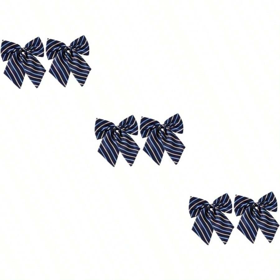 6 Piezas De Corbata Para Mujer Corbata De Cosplay Pajarita Corbata Ajustable Corbata Bordada Pajarita Corbata De Pap Noel Corbatas Para Hombre Traje De Graduacin - como se muestra x 3 piezas + 13*15cmx3pcs - Ver 1
