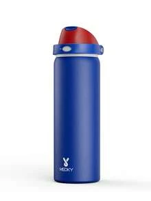 Meoky 24oz Vacuum Insulated Water Bottle with 2-in-1 Straw and Spout Lid, Insulated Cup, Keep Cold 24H, Leak-Proof, Fits in Car Cup Holder, Stainless Steel Tumbler for Sports, Travel, and School - 藍紅色 - 查看 7