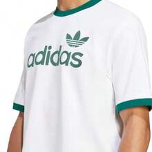 Camiseta de manga corta cómoda, transpirable y suave de Adidas Originals Trefoil, para hombre, en beige - Blanco - Ver 6