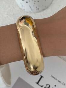 1pc Bohemian Geometric Arc Circle Rivet Resin Cuff Bracelet, Luxurious Casual Party Couple Wedding Holiday Versatile Charm Resin Bracelet Gift (Slight Defects And Color Variations In The Resin Are Normal) - Bracelet - View 14